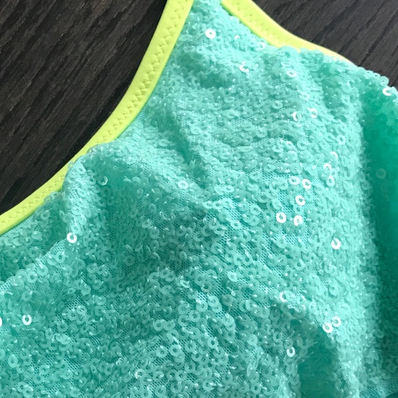 Victorias Secret Turquoise Sequin Bikini Top - Picture 3 of 3